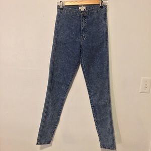 High Waist Acid Wash Jeans